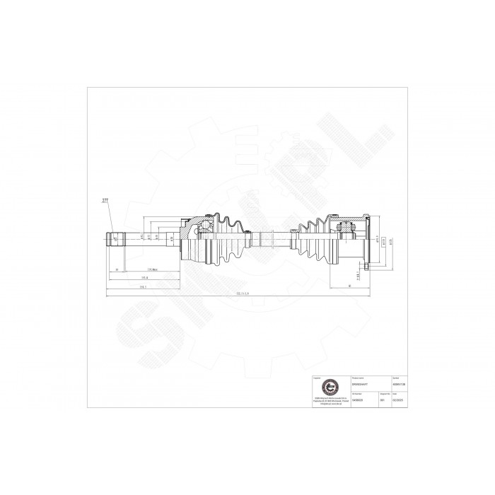 Cardan Arbre de Transmission Avant Pour Nissan Terrano I II 391000F000