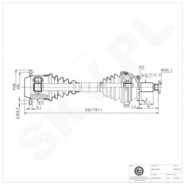 Cardan Arbre de Transmission Avant Droit Pour VW Seat Skoda Fabia I 6Q0407452HX