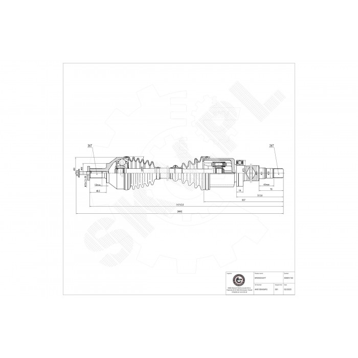 Cardan Arbre de Transmission Avant Droit Pour Volvo C30 C70 II S40 V50 30787785