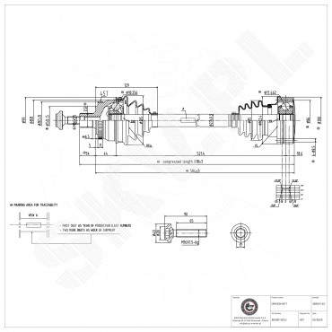 Cardan Arbre de Transmission Arrière Pour Audi A4 8E0501203J 8E0501203JX