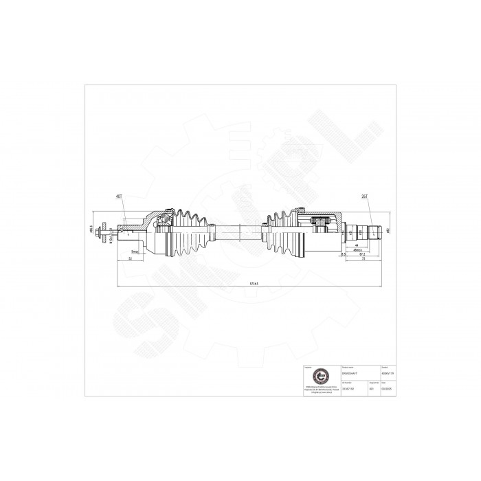 Cardan Arbre de Transmission Avant Gauche Pour Volvo S60 II S90 V60 I 31367192
