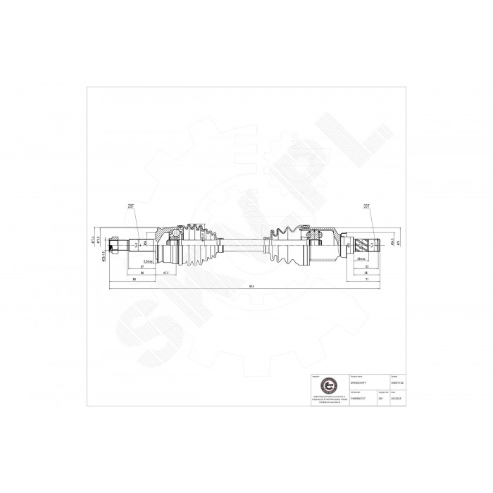 Cardan Arbre de Transmission Avant Gauche Pour Mitsubishi Colt CZC Décapotable