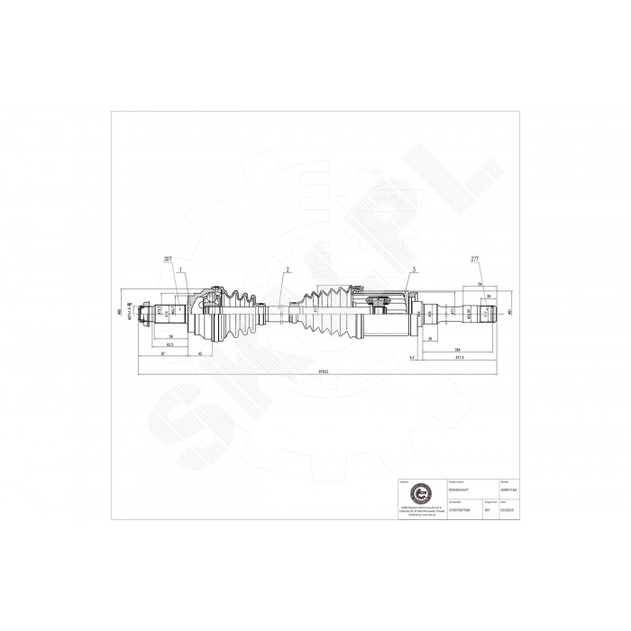 Cardan Arbre de Transmission Avant Droit Pour BMW X5 E70 F15 F85 31607607938