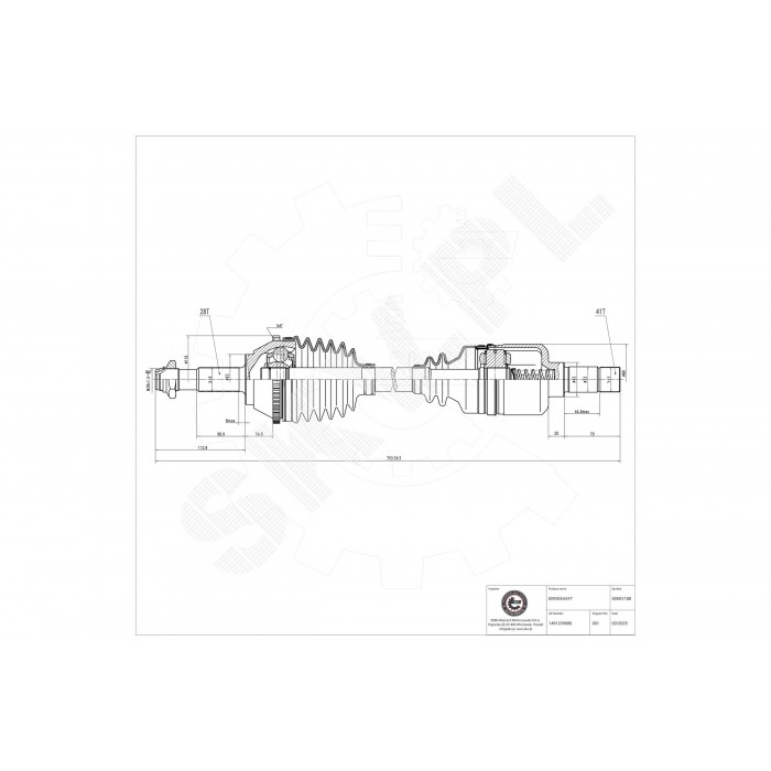 Cardan Arbre de Transmission Avant Gauche Pour Peugeot Fiat Citroën 1463107080