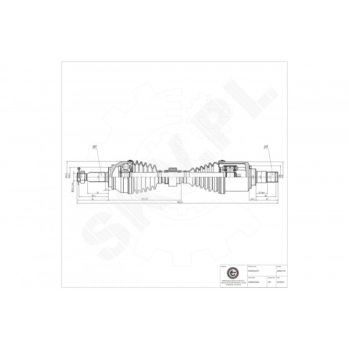 Cardan Arbre de Transmission Avant Gauche Pour Dodge Caliber Jeep Compass