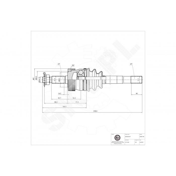 Cardan Arbre de Transmission Avant Gauche Pour Jeep Cherokee Grand I 4713189