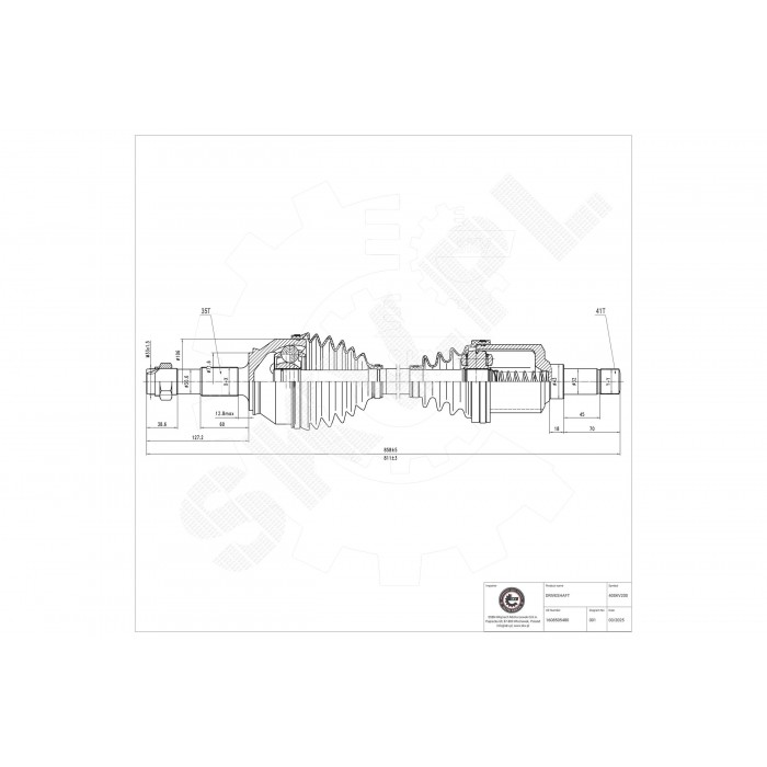Cardan Arbre de Transmission Avant Gauche Pour Peugeot Fiat Citroën 1349788080