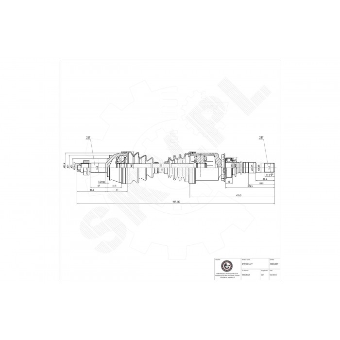 Cardan Arbre de Transmission Avant Droit Pour Fiat Alfa Romeo Lancia 46308367