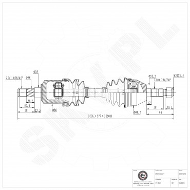 Cardan Arbre de Transmission Avant Gauche Pour Opel Astra H Zafira B Vauxhall