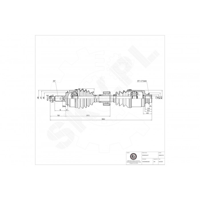 Cardan Arbre de Transmission Avant Droit Pour Honda Civic VIII 44305SMGG00