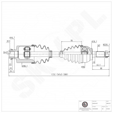 Cardan Arbre de Transmission Avant Droit Pour Mazda 3 5 GG3325500D