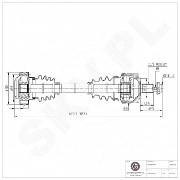 Cardan Arbre de Transmission Arrière Pour Mercedes-Benz 124 Classe E 1243502910