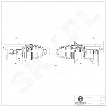 Cardan Arbre de Transmission Avant Gauche Pour Mercedes-Benz 1663301200