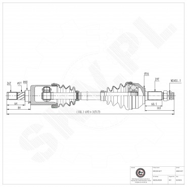 Cardan Arbre de Transmission Avant Gauche Pour Nissan Qashqai C9B11JD02B