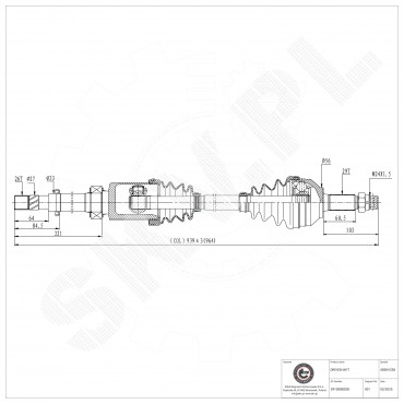 Cardan Arbre de Transmission Avant Droit Pour Nissan Qashqai 39100BB 39100BB02B