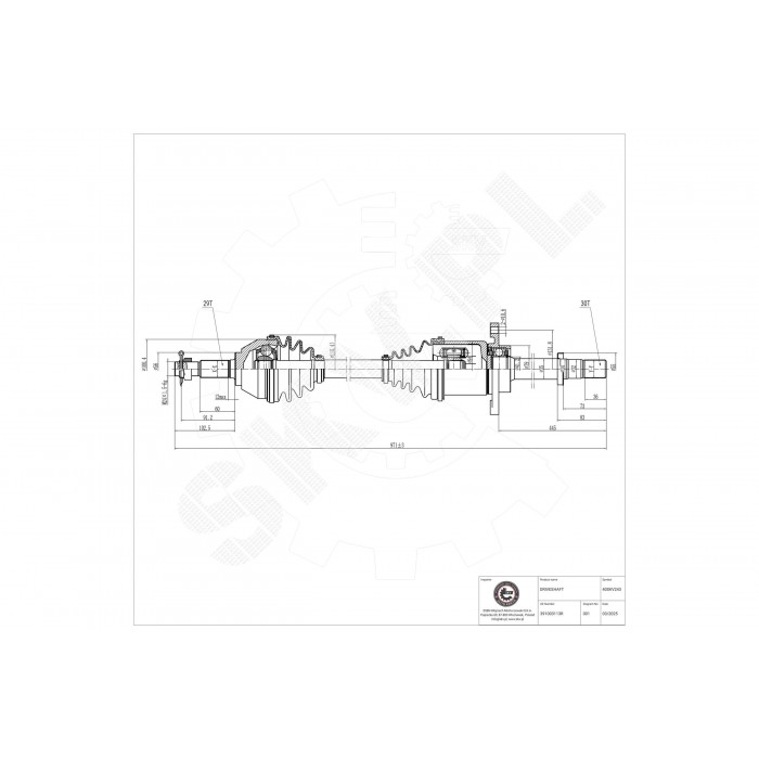Cardan Arbre de Transmission Avant Droit Pour Renault Koleos Nissan Qashqai