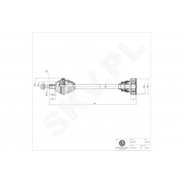 Cardan Arbre de Transmission Avant Gauche Pour VW Audi Seat Skoda 1K0407271DJ
