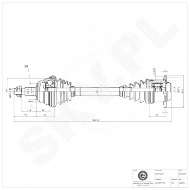 Cardan Arbre de Transmission Avant Gauche Pour VW Passat Audi A4 8D0407271DM