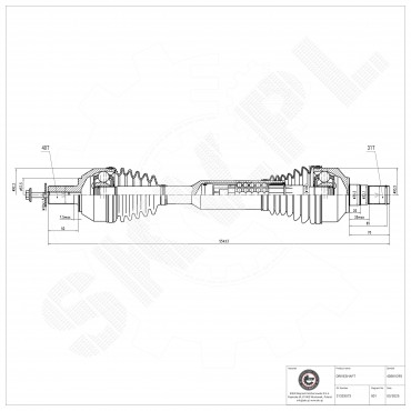 Cardan Arbre de Transmission Avant Gauche Pour Volvo XC60 30783068 31325573