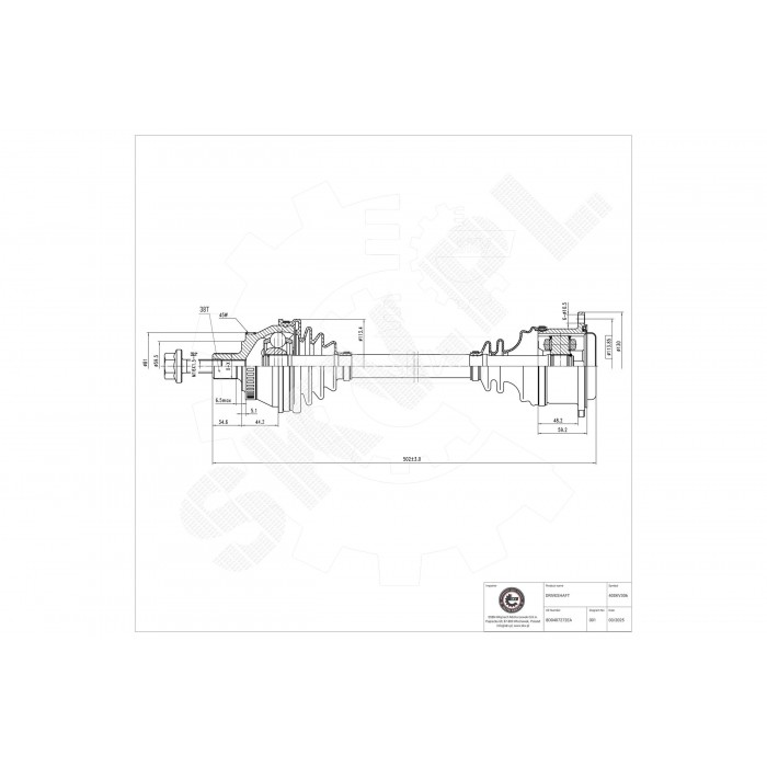 Cardan Arbre de Transmission Avant Droit Pour VW Passat Audi Skoda 8D0407272BC