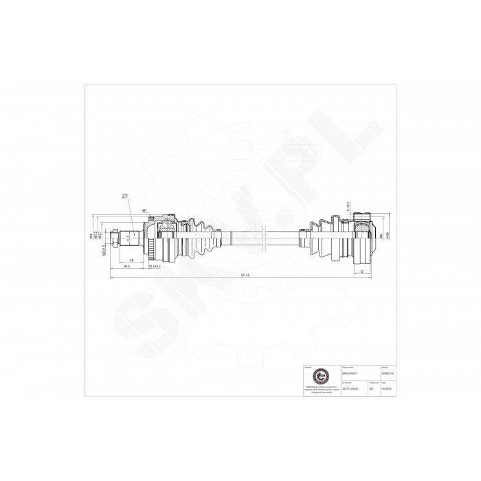 Cardan Arbre de Transmission Arrière Pour BMW Série 3 E30 33211225942