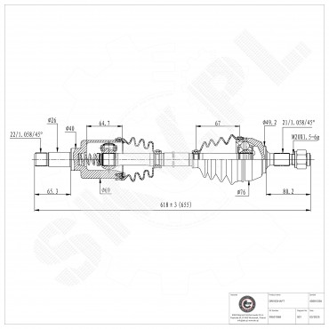 Cardan Arbre de Transmission Avant Gauche Pour Peugeot 106 Citroën AX Saxo
