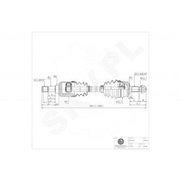 Cardan Arbre de Transmission Avant Droit Pour Fiat 500 Ford KA 9S513B436AA