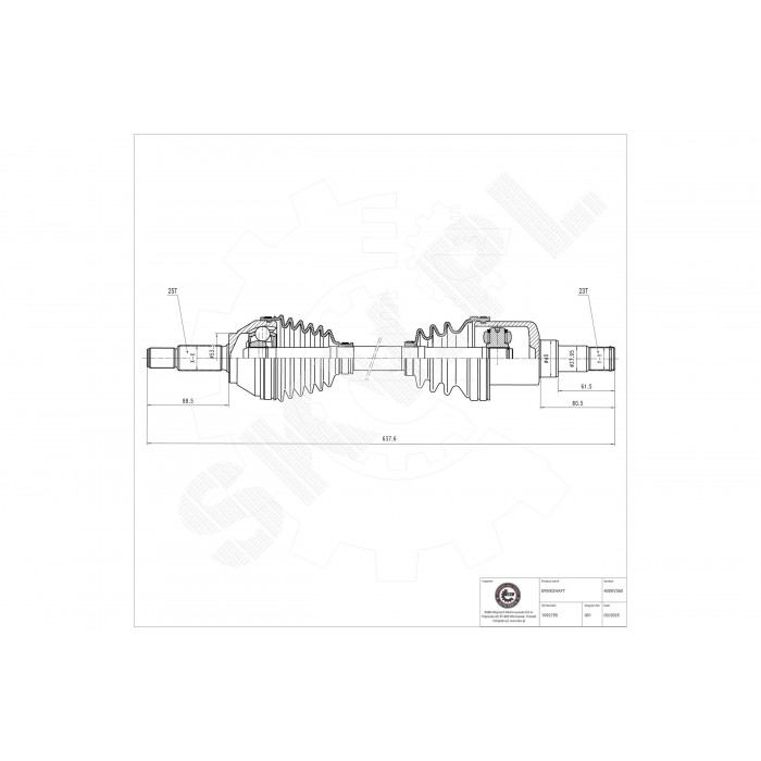 Cardan Arbre de Transmission Avant Gauche Pour Ford Focus Turnier 3667429