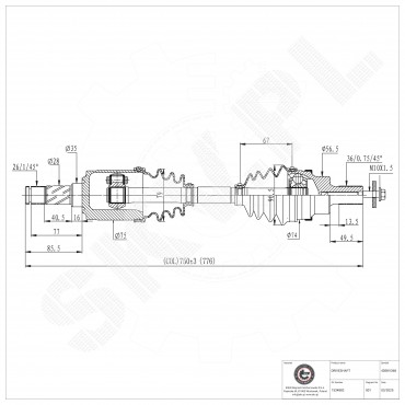 Cardan Arbre de Transmission Arrière Pour Ford Kuga I Volvo S60 II XC60 XC70