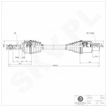 Cardan Arbre de Transmission Avant Droit Pour Ford Ranger EB3G3A427CA