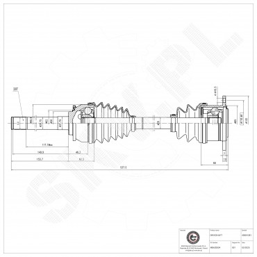 Cardan Arbre de Transmission Avant Droit Pour Mitsubishi Van MB620834 MR276870