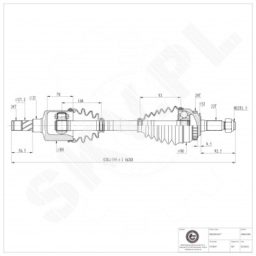 Cardan Arbre de Transmission Avant Gauche Pour Opel Meriva A Vauxhall Meriva A