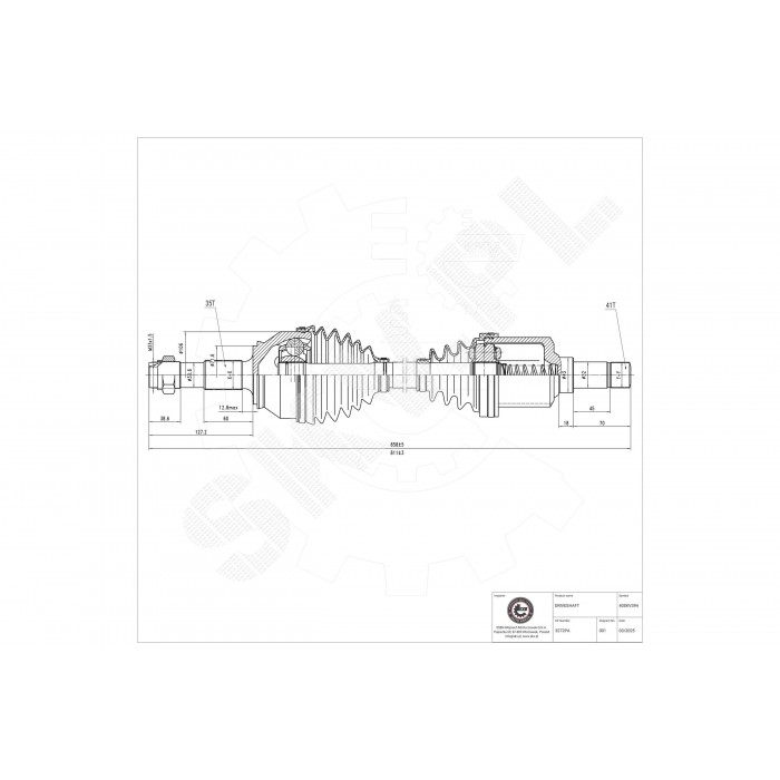 Cardan Arbre de Transmission Avant Gauche Pour Peugeot Fiat Citroën 1349789080