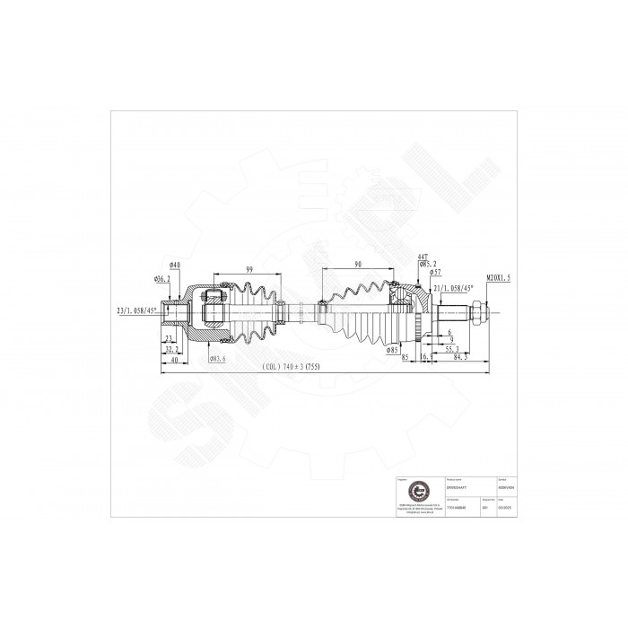 Cardan Arbre de Transmission Avant Droit Pour Renault Megane I Scenic 7701468843