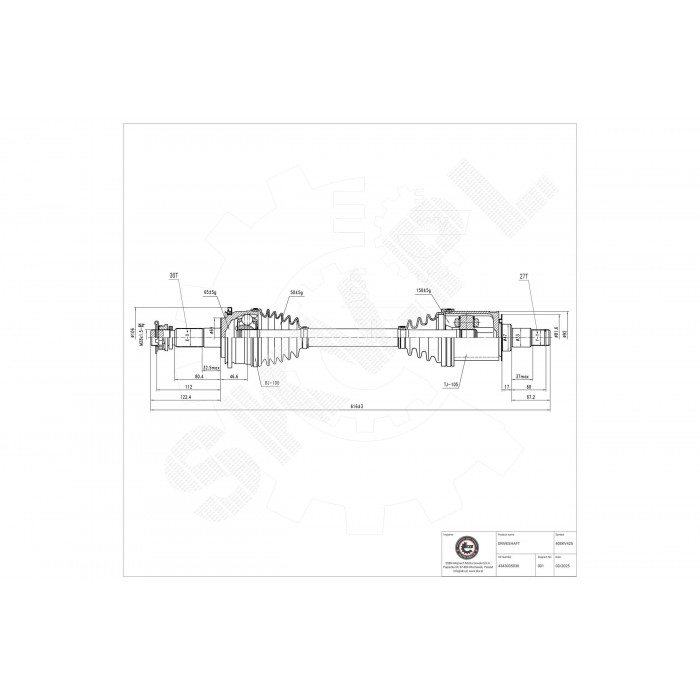 Cardan Arbre de Transmission Avant Pour Toyota 4 Runner 43430-04020 4343035030