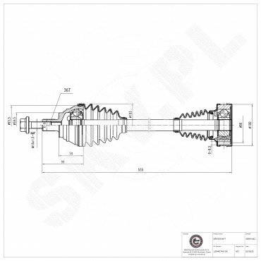 Cardan Arbre de Transmission Avant Gauche Pour VW Bora Golf IV Seat Leon