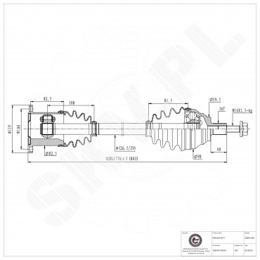 Cardan Arbre de Transmission Avant Droit Pour VW Arteon Passat Touran Skoda