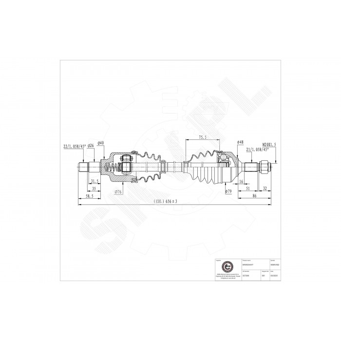 Cardan Arbre de Transmission Avant Gauche Pour Peugeot 207 Citroën DS3 3272KW