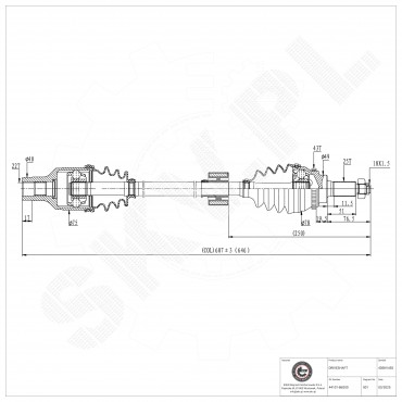Cardan Arbre de Transmission Avant Droit Pour Suzuki Ignis II 44101-86G02