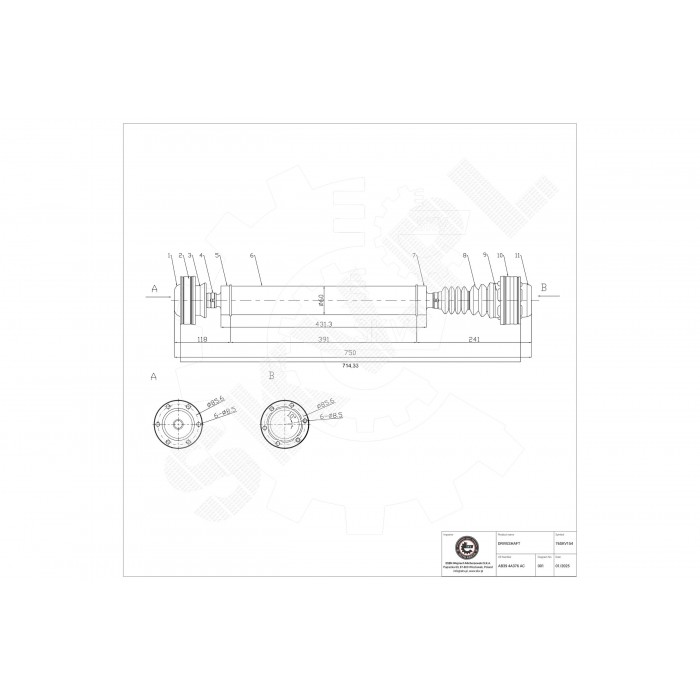 Cardan Arbre de Transmission Avant Pour Ford Ranger AB39-4A376-AB AB39-4A376-AC