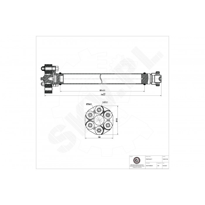 Cardan Arbre de Transmission Avant Pour BMW X5 E53 26201229606 26207508629