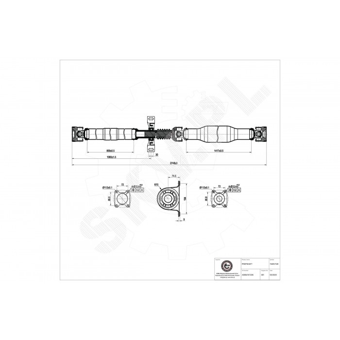 Cardan Arbre de Transmission Arrière Pour VW Crafter 30-35 30-50 Mercedes-Benz
