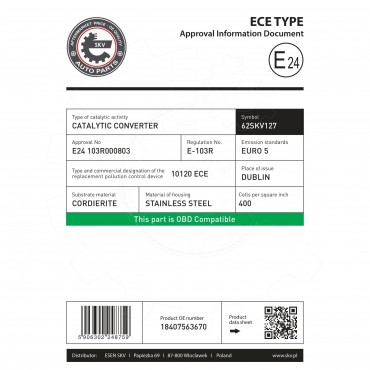 Catalyseur Pour BMW Série 1 E81 E87 E88 3 E90 E91 E92 E93 18407563670