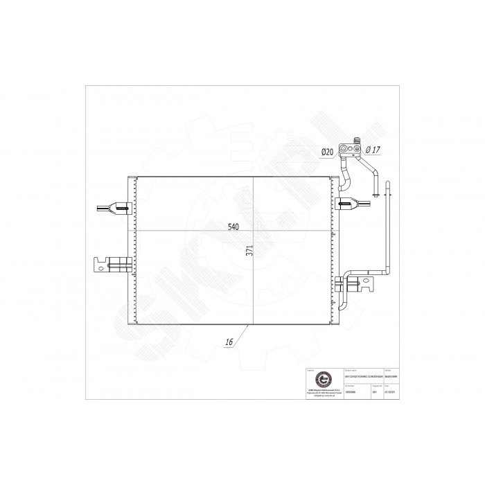 Condenseur de Clim Pour Opel Meriva A Vauxhall Meriva A 13128931 1850086