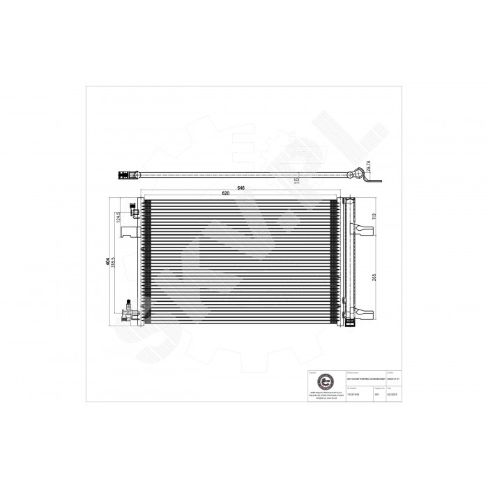 Condenseur de Clim Pour Opel Chevrolet Vauxhall 18 50 755 1850270 13267649