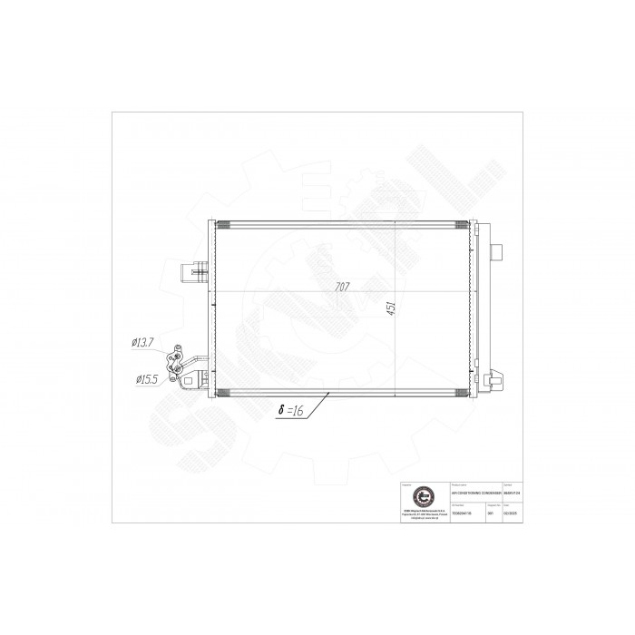Condenseur de Clim Pour VW California T5 Camper Multivan V 7E0 820 411 B