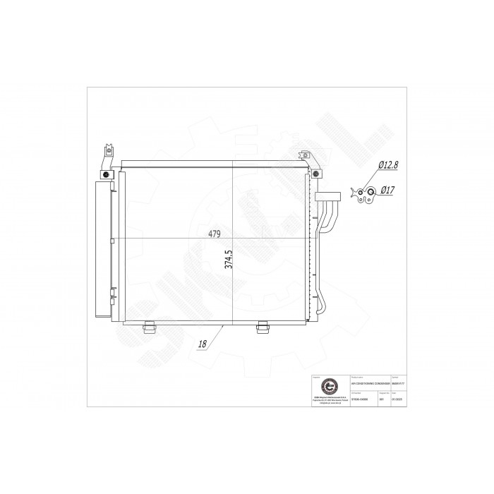 Condenseur de Clim Pour Hyundai i10 97606-0X000 97606-0X010