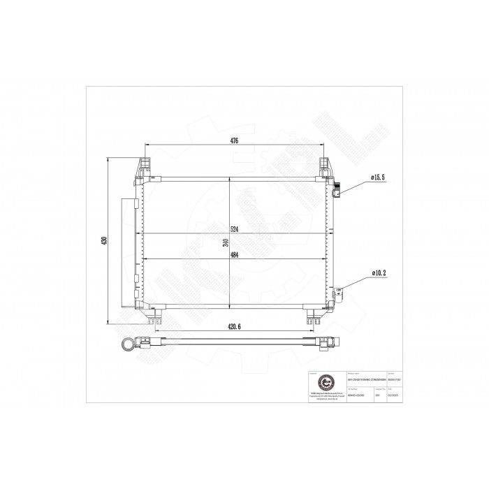 Condenseur de Clim Pour Toyota Yaris 884600D200