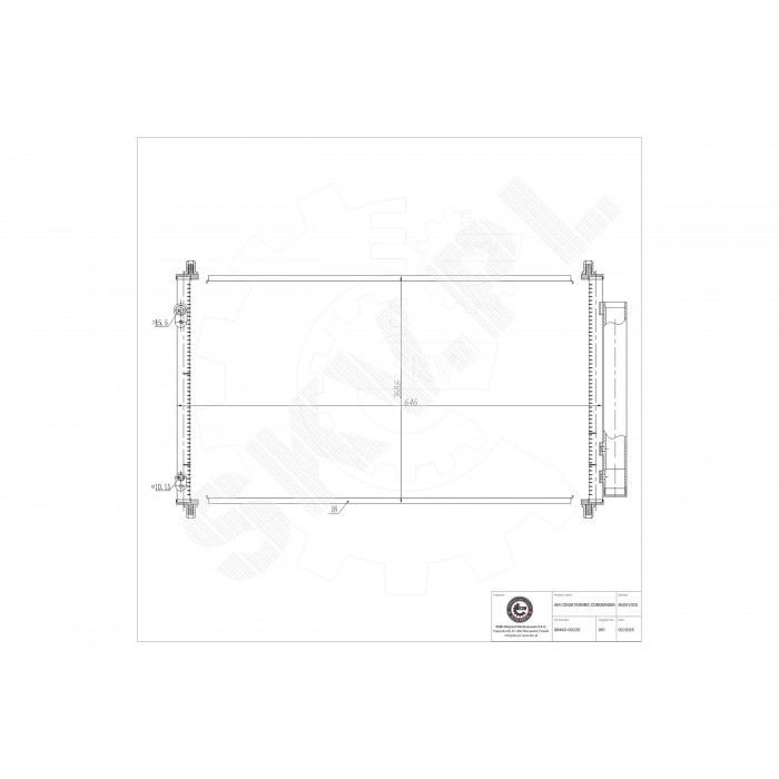 Condenseur de Clim Pour Toyota Yaris 884600D220 8846052170