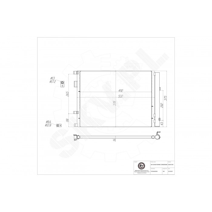 Condenseur de Clim Pour Kia RIO IV Hatchback Van Stonic 97606H8300